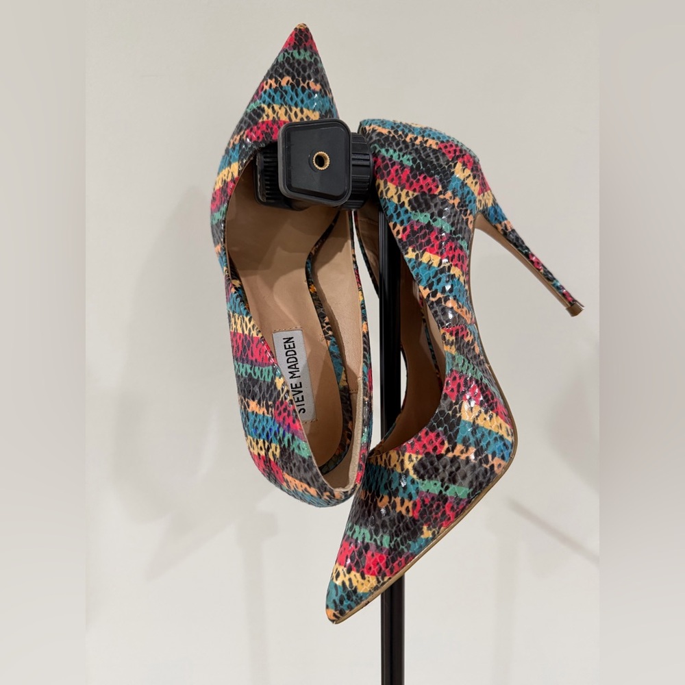 Steve Madden Colorful Snakeskin Pattern Heels